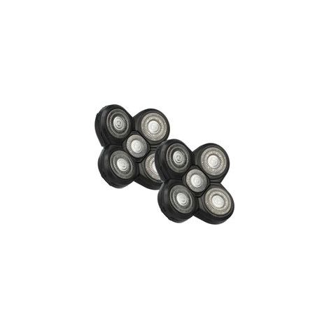 Ersatzscherköpfe für Philips RQ12 Serie, 2er-Pack, Schwarz, passt zu RQ1285, RQ1286, RQ1280CC-Kompatibles Produkt