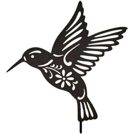 pezzo Decorazione da parete a forma di colibrì in metallo nero, scultura in ferro a forma di colibrì, decorazione da parete in metallo da appendere, decorazione da parete a forma di uccello in metallo