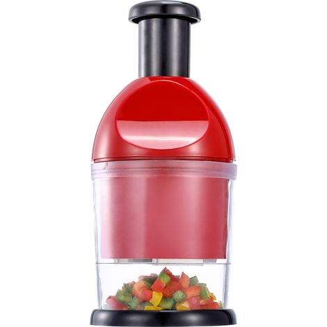 Hachoir Manuel - Lames En Acier Inoxydable - Pour Oignons Ail Légumes Salades - Base Incluse - Lavable En Lave-Vaisselle - 1 Pièce