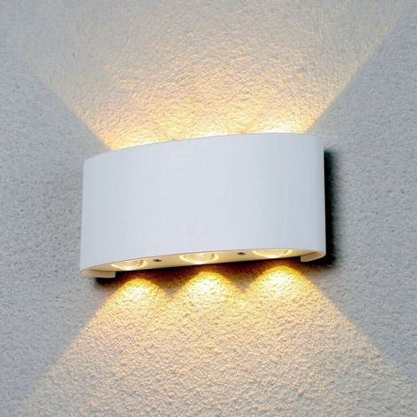 APPLIQUE PLAFONIERA LED 6W FARO FARETTO LAMPADA DA PARETE MURO DOPPIA LUCE 3000K