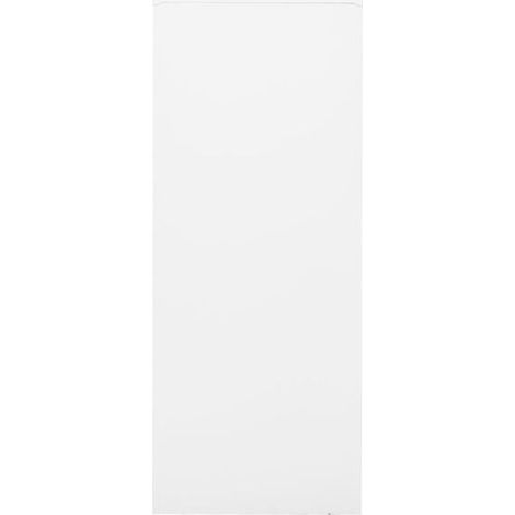 Bureau de Travail en Acier Blanc 90x40 cm, Table de Bureau Compacte avec Étagère Supérieure 102 cm de Hauteur, Meuble de Rangement Moderne pour Petit Espace, Maison et Bureau (1/5)