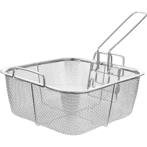 Panier à friture carré, panier à friture profond pour dinde, passoire de service en acier inoxydable, outil de cuisine pour la cuisson des aliments (1/5)