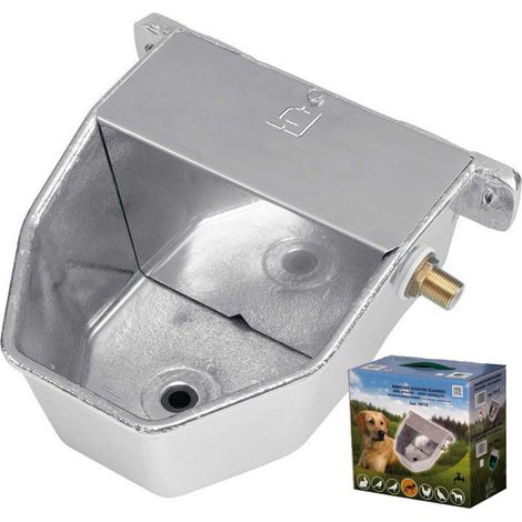 Abbeveratoio in Alluminio Alta Pressione per Cani. 18 x 22 x 13 cm. Include Fissaggio a Muro e Tappo di scarico
