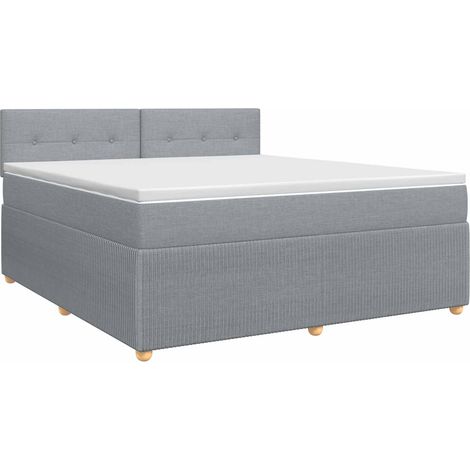 Maison Exclusive - Letto box spring con materasso Grigio Chiaro 140 x 190 cm (1/5)