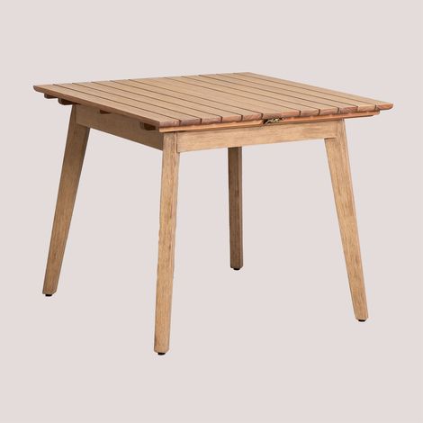 Tavolo da giardino 90-150x90 cm estensibile in legno di eucalipto Naele SKLUM            