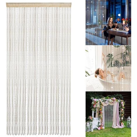 Rideau de porte - rideau métallique - rideau de perles - rideau de perles en plastique - rideau de porte en perles - rideau de placard - cordon de porte - rideaux - rideaux occultants - 90x200cm - cha (1/5)