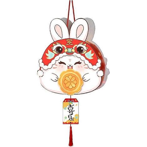 Lampe lapin artisanale portable - Lanterne lumineuse à faire soi-même pour la Fête de la Mi-Automne - F (1/5)
