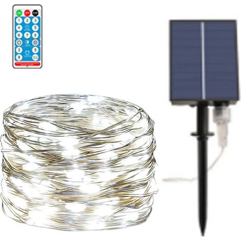 Guirnalda de luces solares, 30 m de longitud, 300 LED – Iluminación exterior de bajo consumo para jardín, terraza y balcón, impermeable