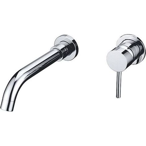 Miscelatore lavabo a muro da incasso lungo CAIMAN 2 fori cromato