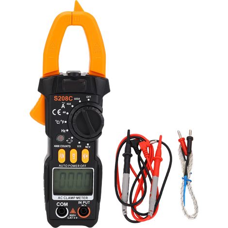 Pince multimètre 6000 comptes NCV AC DC – Tension courant température résistance diode continuité fréquence test, mesure (1/5)