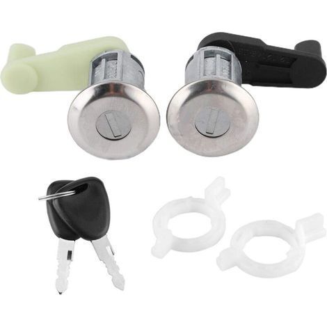 Autres cylindres de serrure de porte, serrure gauche droite, paire de cylindres de serrure de porte avec clé 7701468981 Convient pour Megane I Scenic I Clio II Thalia (1/4)