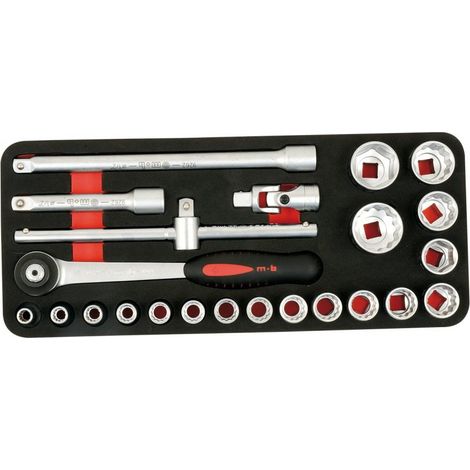 Module mousse douilles 1/2'' 23 pièces cliquet fast - MOB (1/3)