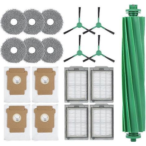 Accessori per l'aspirapolvere robot iRobot Roomba Plus 405/505: rullo principale, spazzola laterale, filtro HEPA, panno per la pulizia e sacchetto raccoglipolvere. (1/5)