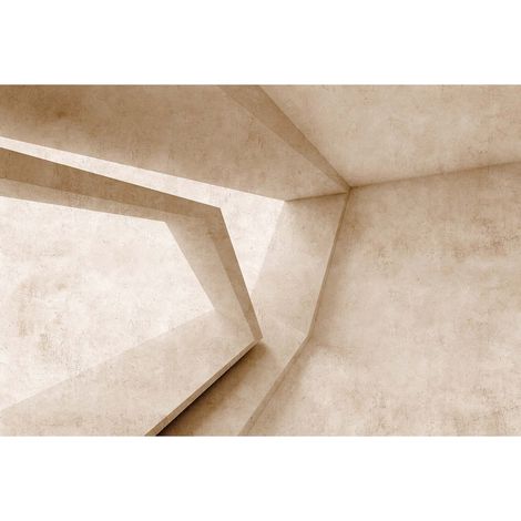 Papier peint panoramique design graphique Tapisserie panoramique beige effet futuriste Papier peint panoramique salon zen aspect moderne (1/2)