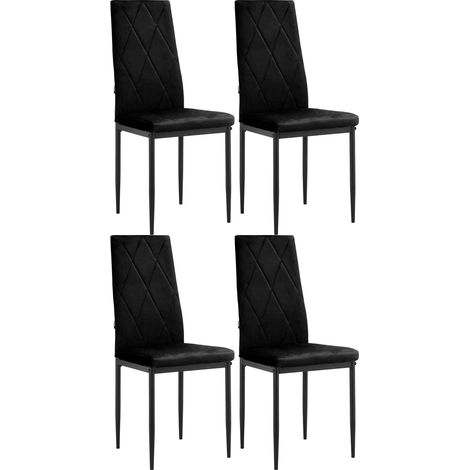 Chaise de salle à manger 4 Pack Noir (1/5)