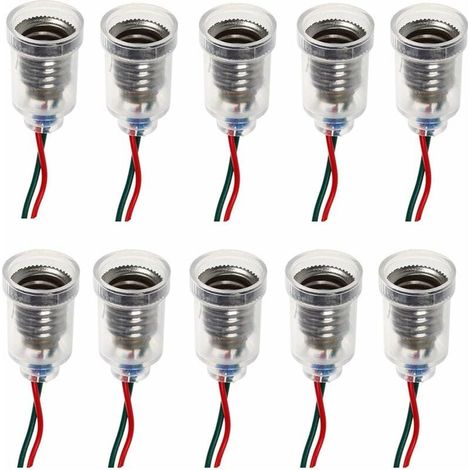 10PCS E10 Lampes Base LED Montage à Visser Petites Ampoules Titulaire Lumière Douille avec Douille de Fil pour Circuit d'Expérimentation Home Test Électrique Accessoires (1/5)