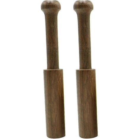 Ensemble de 2 outils pour enfants : bol chantant en bois, baguette, bol tibétain, instrument de musique pour enfants-12.7x2.2cm-Light Brown