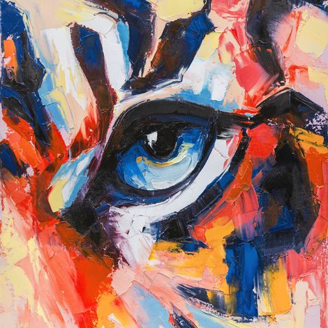 Tableau sur toile il de tigre 30x30 cm - Impression sur Toile Murale Décorative - Image imprimée en HD sur Toile - Toile sur Châssis en Bois FSC - Fabriqué en France (1/5)