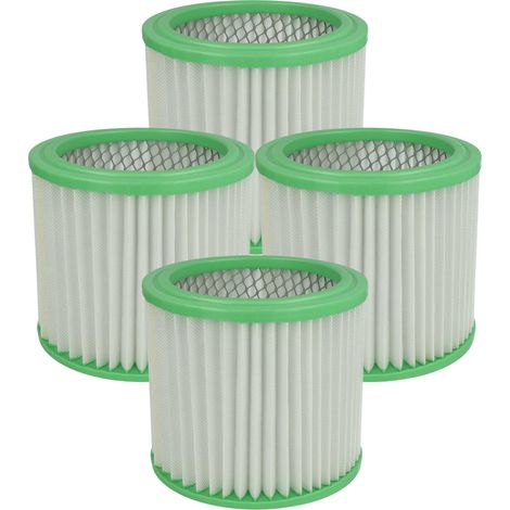 vhbw 4x filtro a pieghe piatte compatibile con Navaris aspiracenere (10L 800W) aspirapolvere - bianco / verde, lavabile (1/5)