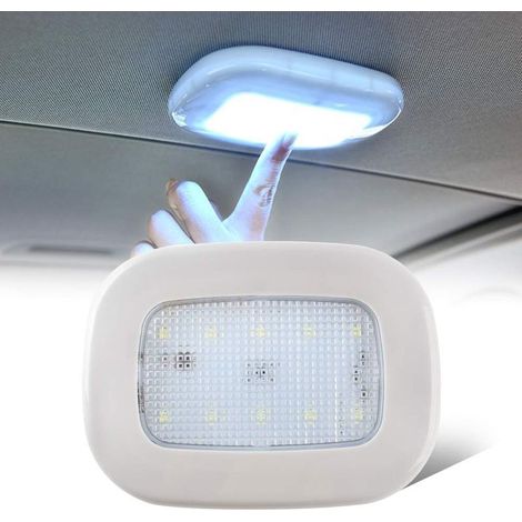 Auto Lampes de voiture LED Plafonnier de Dôme de Bouton poussoir sans fil USB rechargeable Commutateur Universel Interne Lumière de lecture et pour voiture Extérieur (Lumière blanche) (1/5)