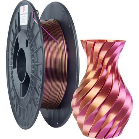 Filamento 3DPower PLA seda doble 1,75 mm Oro/Rosa 0,3 kg (1/4)