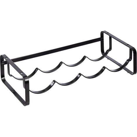 Stapelbares Tischflaschenregal, Schwarz, 9,6 cm (T) x 41,5 cm (B) x 20,4 cm (H)