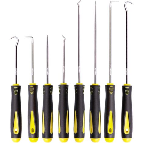 8-Piece Precision Mechanical Hook and Screwdriver Set, Mechanical Hook and Screwdriver Set, Door Trim Removal Tool, Seal Extractor, Long Reach Hooks (1/5)