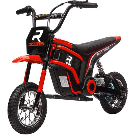 Moto Électrique pour Enfants avec Accélérateur Manuel, 2 Vitesses 8-16 km/h, Âge 8-12 Ans, Rouge (1/5)