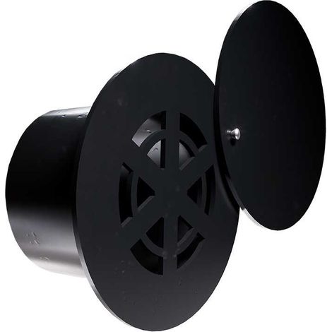 Grille d'air ronde réglable Round  Noir - 125 mm
