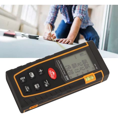 Télémètre laser, instrument de mesure infrarouge portatif, règle électronique, échelle laser, laser classe II, laser type 2, 630-670 nm, 1mWSW-T80, emballage en anglais. (1/5)
