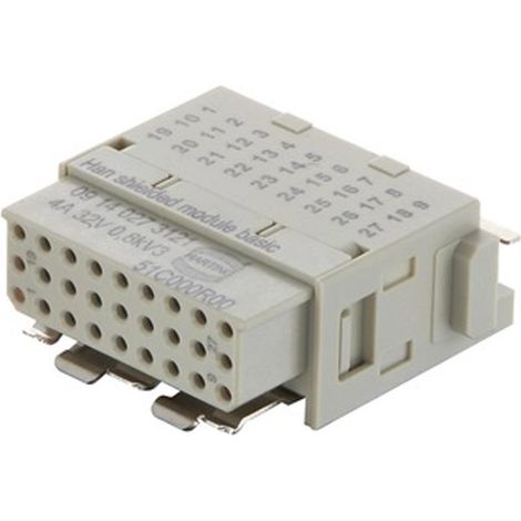 HARTING Han Shielded Modul Basic + Schirm 180 Buchseneinsatz (F) Crimpanschluss, 27-polig+Schirmung 32V, 4A - 1 Stück