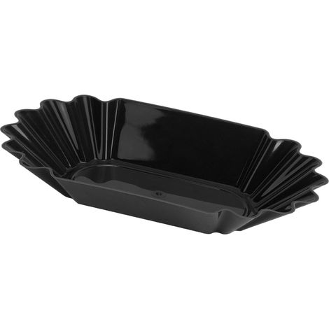 Verkostungsschale für Kaffeebohnen aus lebensmittelechtem PP, 22,3 x 13 x 3,5 cm, schwarz, wiederverwendbares Serviertablett für die Küche, 1 Stück (1/5)