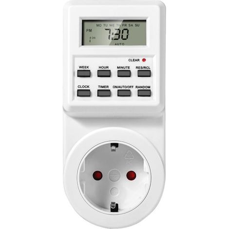 Programmateur Prise Electrique et Digitale, Prise Programmable à Cycle Alternatif et répétitif, Prise Minuteur Compte à Rebours, Prise Minuteur Programmable with LCD, Économiser Électricité