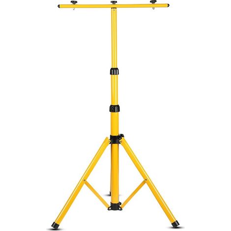 V-TAC VT-41150 Dreibeinstativ aus Aluminium für 2 LED-Leuchten von 10 W bis 50 W, gelbe Farbe SKU 9104