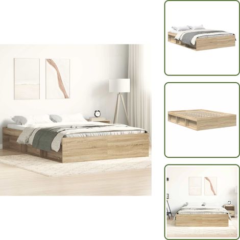 Cama roble - vidaXL Estructura de cama roble Sonoma 150x200 cm - Cama moderna