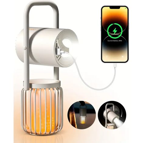 Lanterne de camping multifonctionnelle 4 en 1 - Lanterne LED rechargeable, enceinte Bluetooth extérieure, batterie externe 8000 mAh, 3 modes d'éclairage - Noire - Étanche IPX5 (1/5)