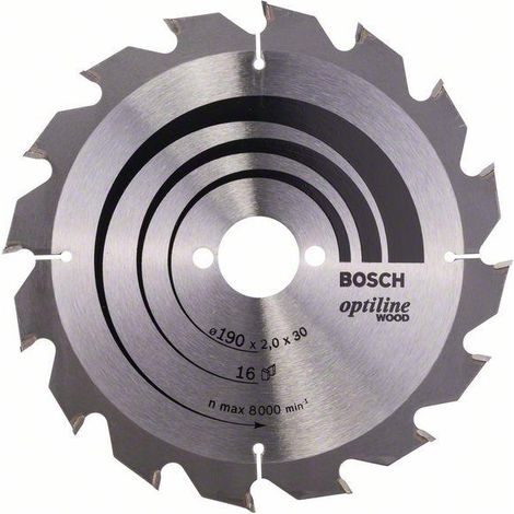2608641184 - Lama per sega circolare Optiline Wood 190 x 30 x 2,0 mm, 16