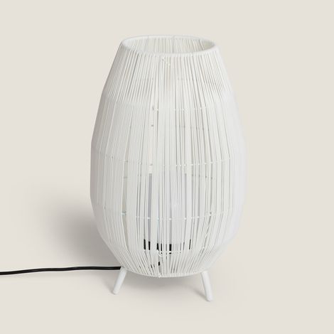 Lámpara de Mesa para Exterior Ratán Annecy Blanco