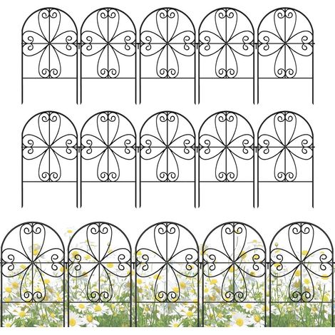 Clôture De Jardin Bordure Élégant, Antirouille, Robuste, 10 Pièces clôture de jardin en fil métallique Conçu Pour Zone Animaux, Terrasse, Pelouse, Chiens, Lapin, Chiots, Volaille, Poulets (1/5)