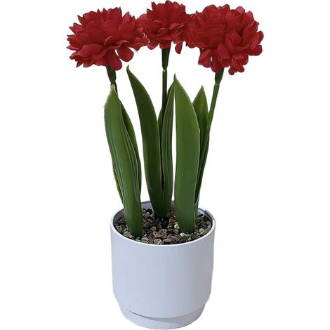 Bonsaï artificiel en plastique pour décoration d'intérieur, mariage, centre de table, bureau et accessoires de photographie, 22 cm (rouge vif) (1/5)