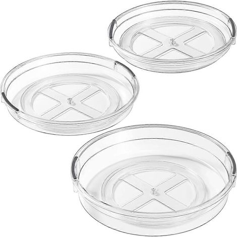 Lot de 3 organisateurs de plateau tournant transparents Lazy Organizer (1/4)