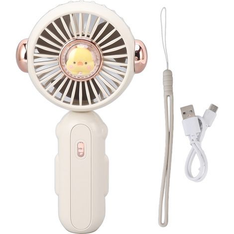 Mini-Faltventilator, niedlich, leicht, 900 mAh, verstellbar, leise, tragbar für den Sommer, weiß. (1/5)