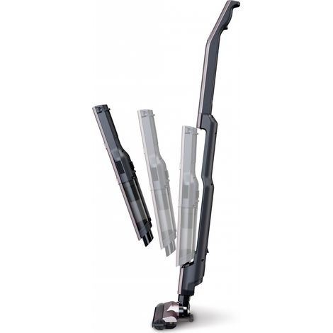 Woozoo, Aspirapolvere 2-in-1 cordless/manuale, forte aspirazione 11000Pa, leggero, filtro HEPA, per tessuti, auto, divano, PC o pavimento - SCD-160P - Grigio metallizzato