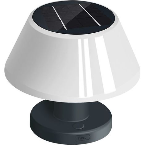 Lampe de table extérieure dimmable solaire, lampe de table intérieure à batterie LED rechargeable USB et solaire, lampe solaire étanche ip54, lampe de table sans fil pour restaurant balcon (1/5)