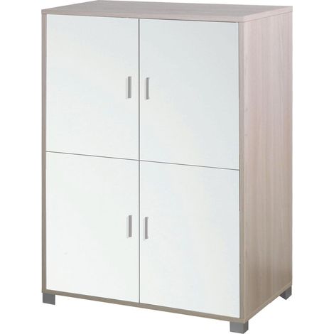 Mobile 4 Ante 107x162x41 cm Olmo Chiaro/Bianco Lucido (1/2)