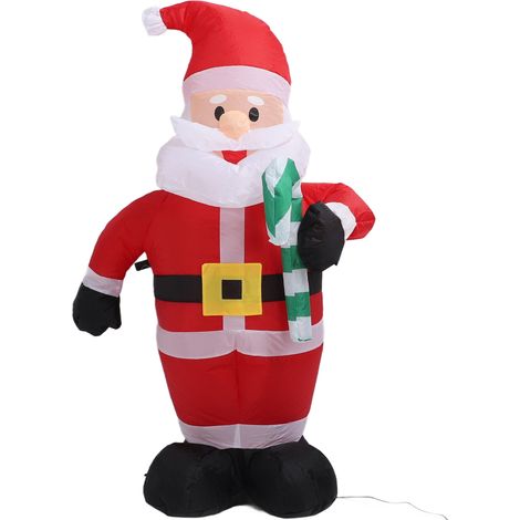 Décoration gonflable de Noël de 1,2 m représentant le Père Noël, idéale pour le jardin ou la terrasse (prise UE 220 V).