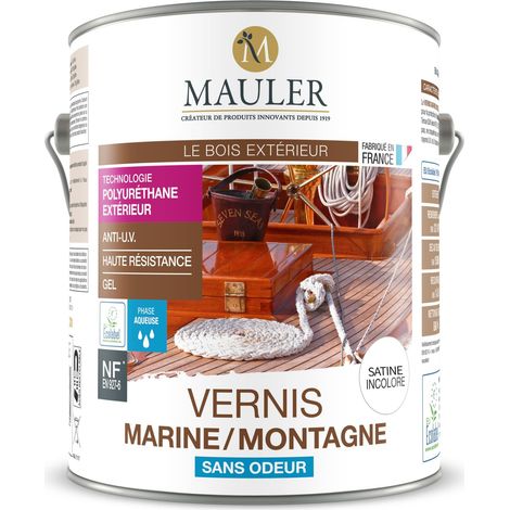 Vernis pour bois extérieur - Conditions météorologiques extrêmes - Protection UV et intempéries - Satin - Incolore 2L5 (1/5)