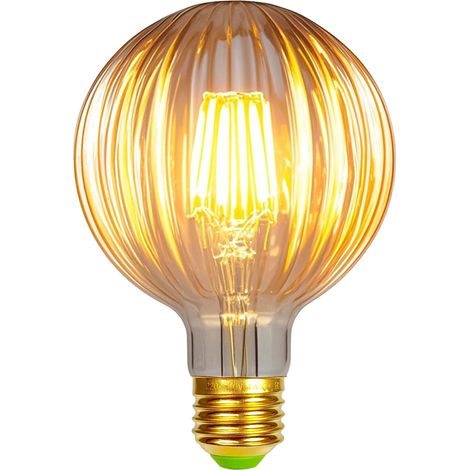 Ampoule LED Vintage Filament Edison 4W Non Dimmable E27 G95 Pastèque Dorée - Lumière Chaude Décorative 220-240V