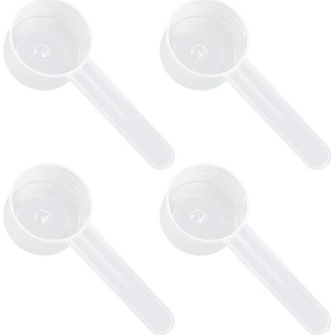 4 cucharas graduadas transparentes. Cuchara medidora de plástico para 10 g de polvo sólido o 20 ml de líquido, cuchara medidora de café, cuchara medidora. (1/5)
