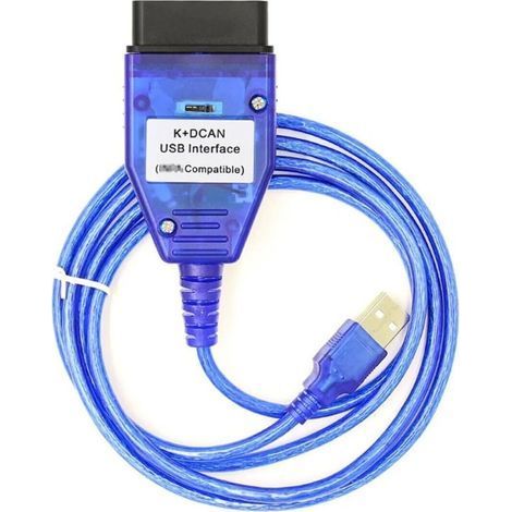 Câble OBD2 K+DCAN avec interrupteur pour BMW, compatible K-Line et D-CAN, longueur 1,5 mètre, diagnostic auto (1/4)